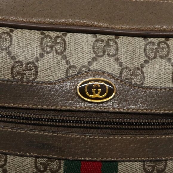 GUCCI GG Supreme Web Sherry Line Shoulder Bag PVC Beige 68 02 004 Auth 134064 - Picture 13 of 16